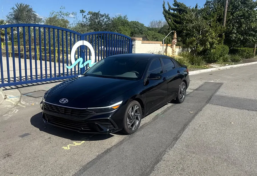 Black Hyundai Elantra sedan in Oceanside, California